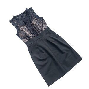 Vintage Y2K BCBG MaxAzria Black Lace Ruffle Dress Size 4